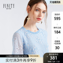 FINITY lace chiffon shirt 2020 summer new hook flower short-sleeved light breathable age-reducing lace top for women