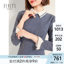 FINITY2021 spring womens new fashion doll collar dress waist thin temperament a word skirt female