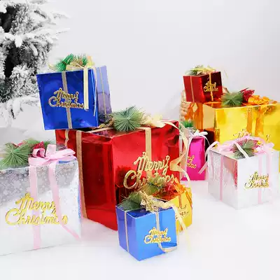 Christmas gift box window decorations large and small gift box hotel shopping mall decoration Christmas tree layout shelves