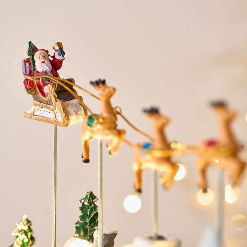 Рождественские украшения, микропейзаж, настольные украшения, светящийся рождественский дом, макет сцены, праздничное украшение, реквизит для фото