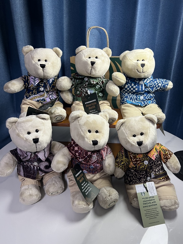 Starbucks International Collaboration Bear Plush Toy Bear Pendant Genuine Limited Edition Malaysia Starbucks Genuine Product