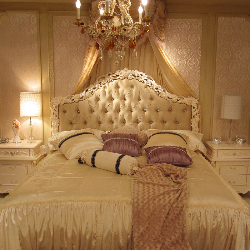 Eurostyle Solid Wood Bed Master Bedroom 1 8 m Double beds 1 5 m Bart princess bed Soft on a Rose Extravagant Wedding Bed