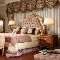 European luxury double bed large apartment Villa furniture custom master bedroom wedding bed French court cloth princess bed