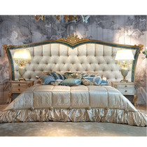 Solid wood bed 1 8 meters master nuptial bed sculptured in large kao bei chuang large furniture European cloth art bed