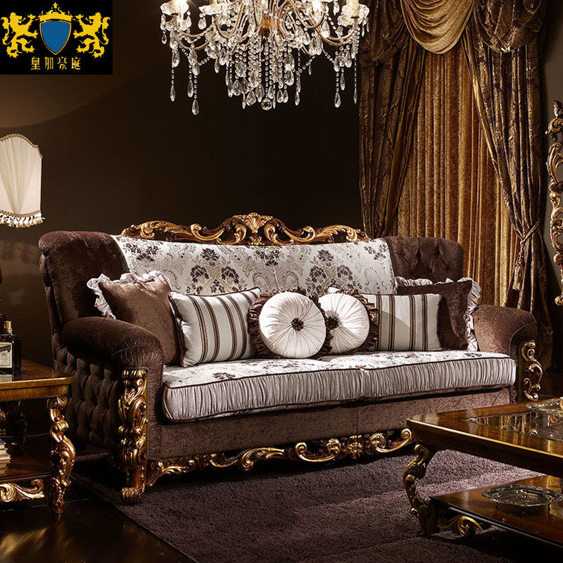 Italian luxurious sofa combined French style palace furniture by hand custom European-style neoclassical solid wood sofa
