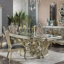 Eurostyle Solid Wood Carved Dining Table Home 6 People Dining Table Villa Dining Room Furniture Fatastyle Large Dining Table Customised