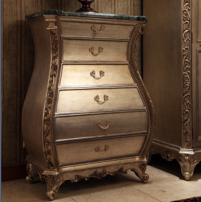 European-style solid wood six-bucket cabinet self-contained storage cabinet living room furniture neoclassical bucket cabinet log bedroom storage cabinet retro