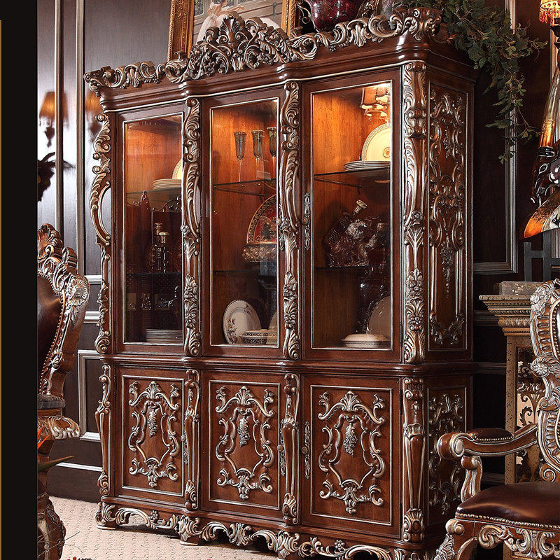 European-style living room compartment cabinet wine cabinet glass double door storage cabinet solid wood wine cabinet porch cabinet decorative cabinet storage cabinet