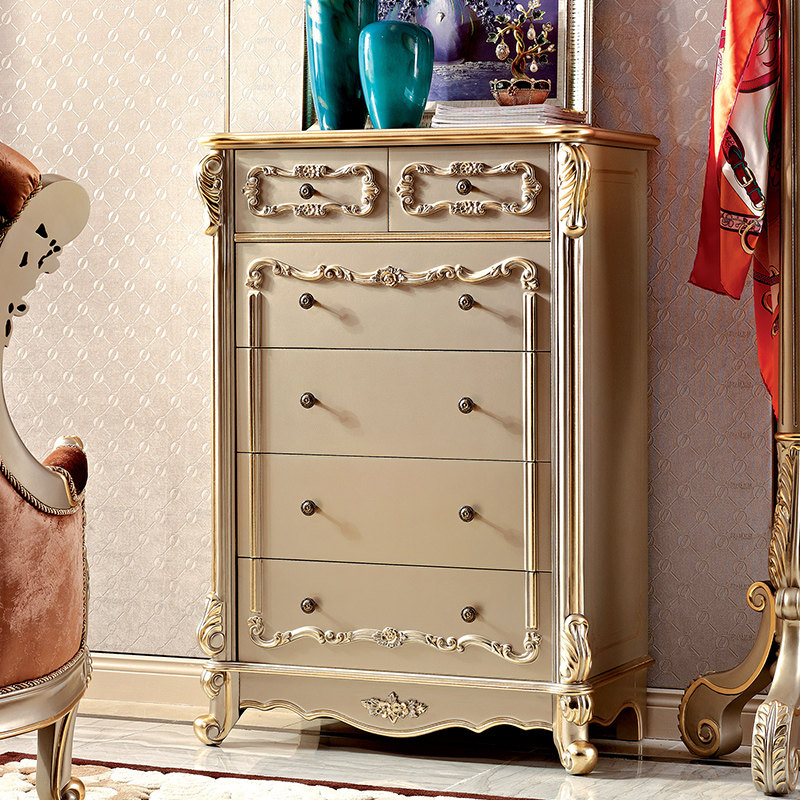 Eurostyle Solid Wood Five Bucket Cabinet Bedroom Containing Cabinet Living-room Storage Cabinet Six Bucket Cabinet Customize Furniture Five-Half Closet Small Cabinet