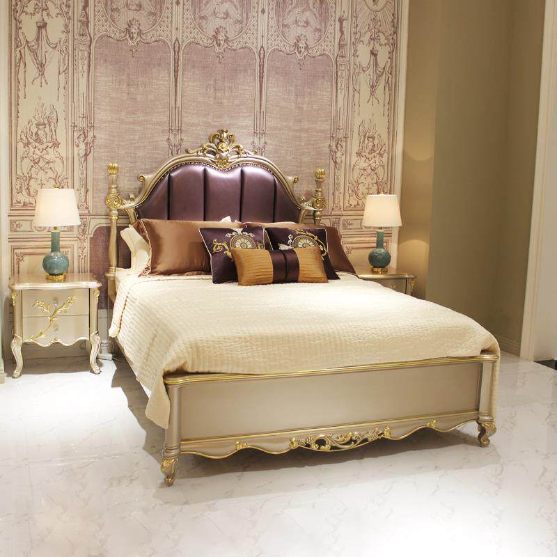 Ostyle Bed Double Bed Master Bedroom 1 8 m Wedding Bed High Case Solid Wood Genuine Leather Large Bed Light Lavish Soft Bag Furniture Princess Bed