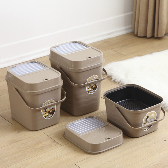 Office household tea dregs bucket tea tray large and small plastic waste water bucket tea set tea trash can with lid filter layer