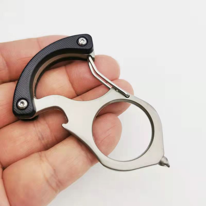 Self-Defense Anti-Wolf Single-Finger Keychain Window-Breaking Alloy Portable Beer Opener Men's Multifunctional Outdoor Tool