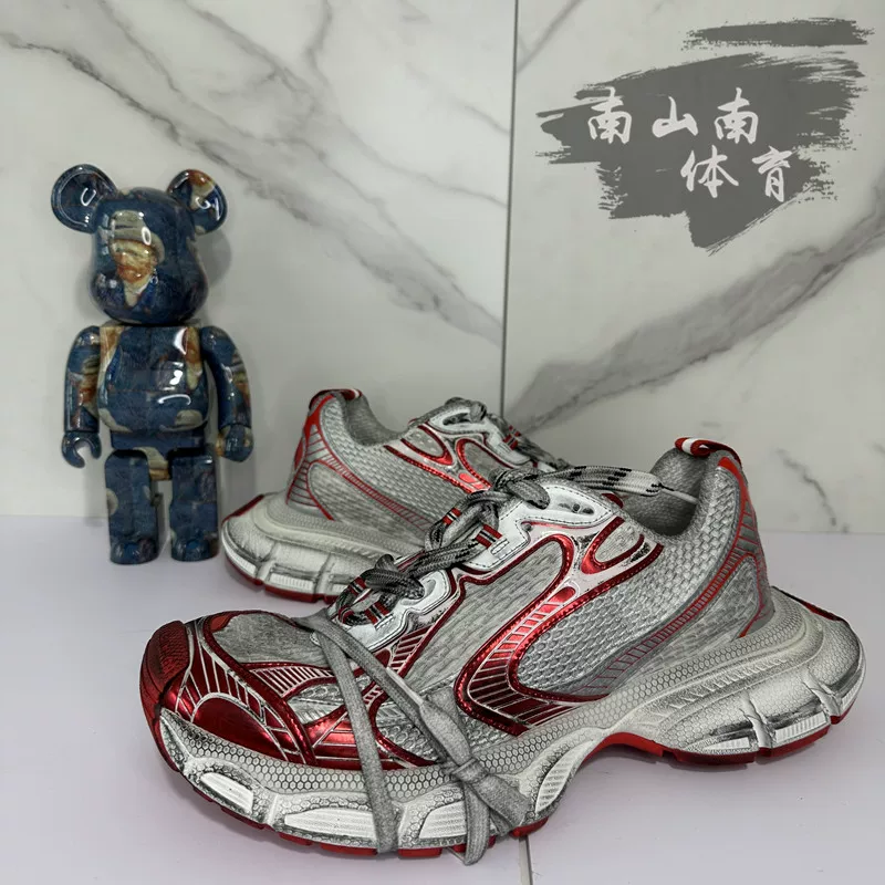 Классическая обувь Balenciaga Balenciaga 23 шоу модель XXXL distressed 3XL отражающие семейные dad shoes повседневные кроссовки