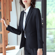  Professional suit suit female spring and autumn fashion Korean version of the temperament formal college student interview work suit front desk suit