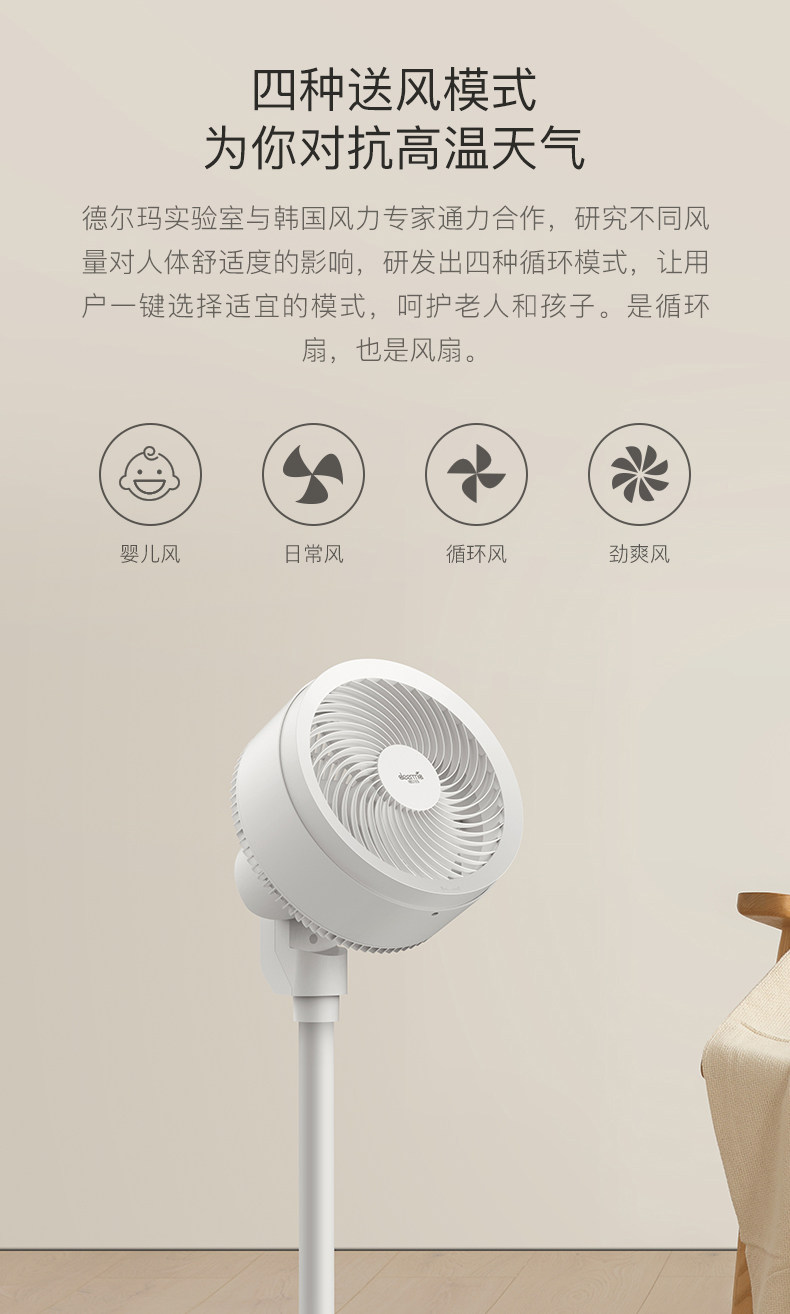 小米生态链 德尔玛 台式智能遥控空气循环扇 图8