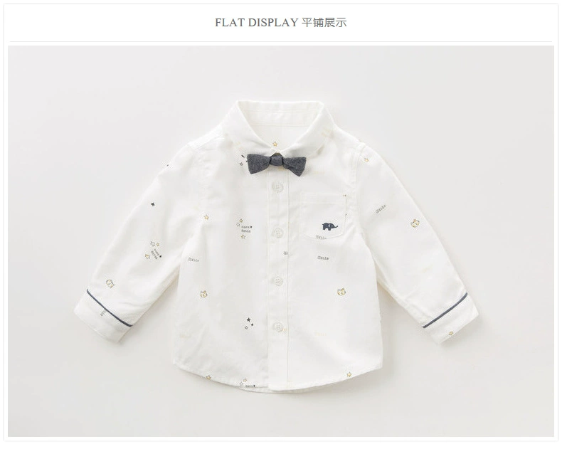 Davebella david Bella 2019 mùa thu mới bé trai và bé gái cotton cotton nơ nơ dài tay - Áo sơ mi áo sơ mi trẻ em nữ đẹp