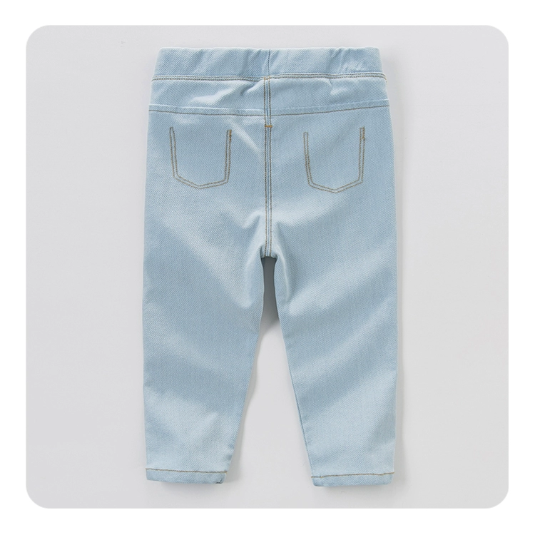 Davebella david Bella mùa thu nam nữ quần áo cotton co giãn quần denim thẳng 1-7 tuổi DB5155 - Quần jean