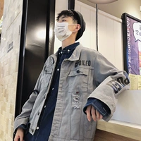 Mùa xuân và mùa thu ulzzang Sinh viên Hàn Quốc xu hướng hip hop Slim đẹp trai retro lỗ áo khoác nam giản dị áo