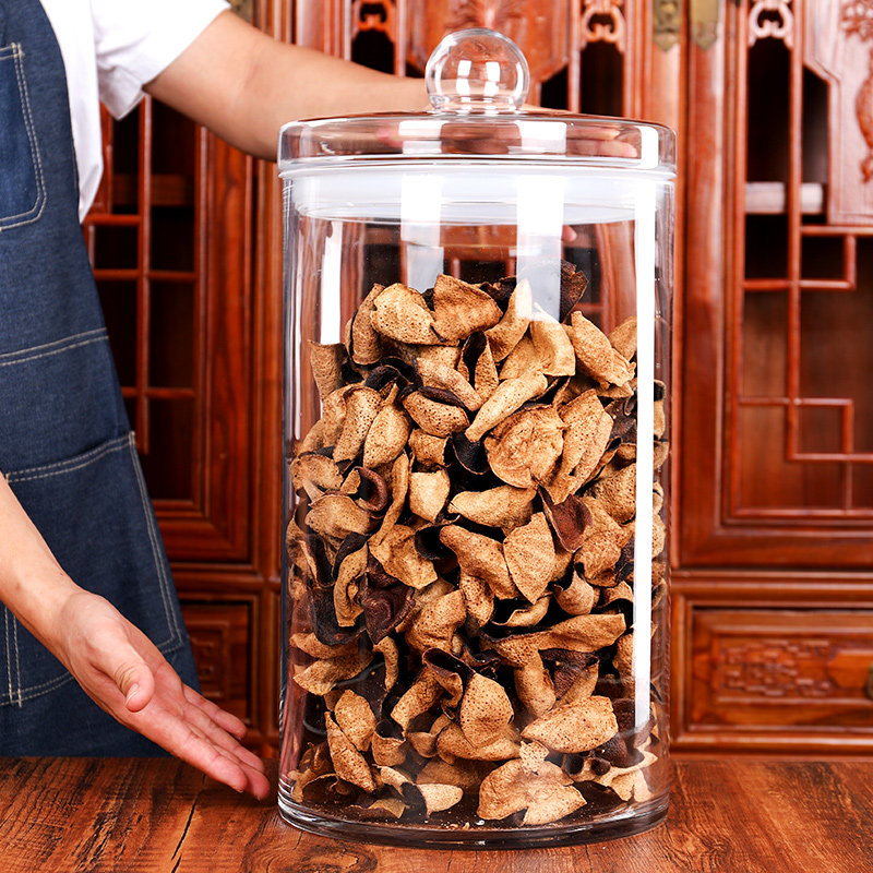 Large transparent glass bottle with lid tree storage tank small citrus sealing tank large capacity display bottle