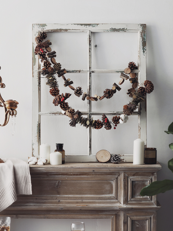 Original Pine Cone Leaf Pendant Ornaments Wall Decoration Restaurant Wall Creative Home Decoration Room Bedroom Christmas Hanging Decorations