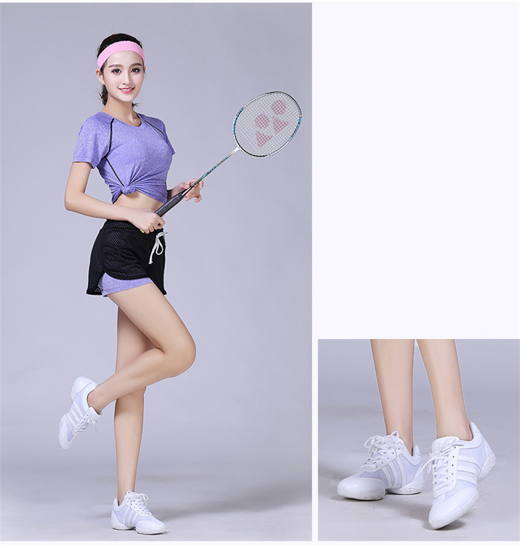 Mùa hè trắng đích thực cạnh tranh thể dục nhịp điệu giày nữ mềm dưới cổ vũ đào tạo cạnh tranh thể dục dụng cụ giày giày khiêu vũ người lớn giày múa ba lê