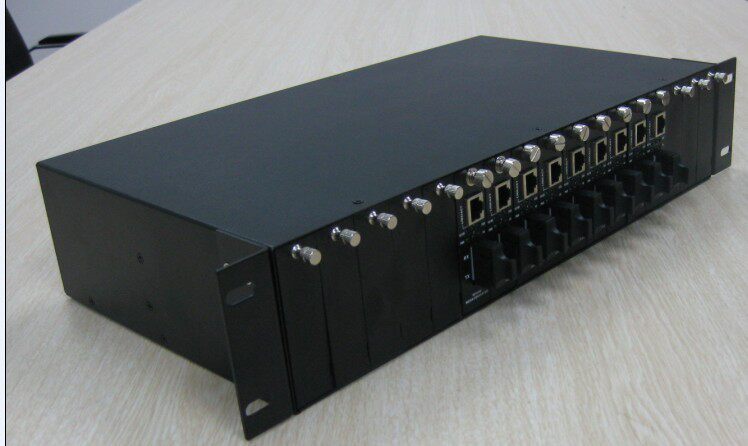 net-LINK CVT-RACK-16D 16-groove dual power fiber optic transceiver rack 220V-48V 2U