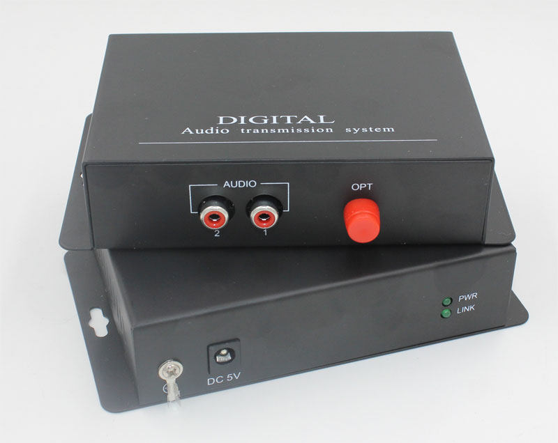 2-way forward audio optical transmitter and two paths of pure audio lotus head 1-way stereo single-mode single fiber 20 km