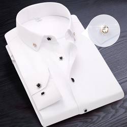 Spring long -sleeved shirt men's business slim leisure free hot trend Korean professional formal dress short -sleeved white shirt