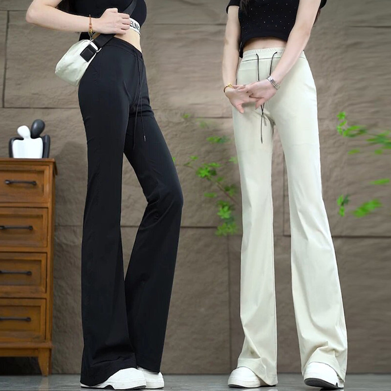 Explode! Summer casual sports ice silk micro-flare yoga pants