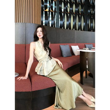 ສິ້ນກະໂປງ satin ອ່ອນໂຍນຂອງ muzi li ທີ່ມີແອວສູງແລະສະໂພກ, ສິ້ນກະໂປງທີ່ຫລາກຫລາຍ, ສິ້ນຍາວປາສໍາລັບແມ່ຍິງ, ລະດູຮ້ອນ