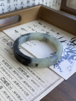 Caliber 57 pure natural Xiu jade black chicken tone floating ink jade square bracelet landscape floating jade Chinese style womens bracelet