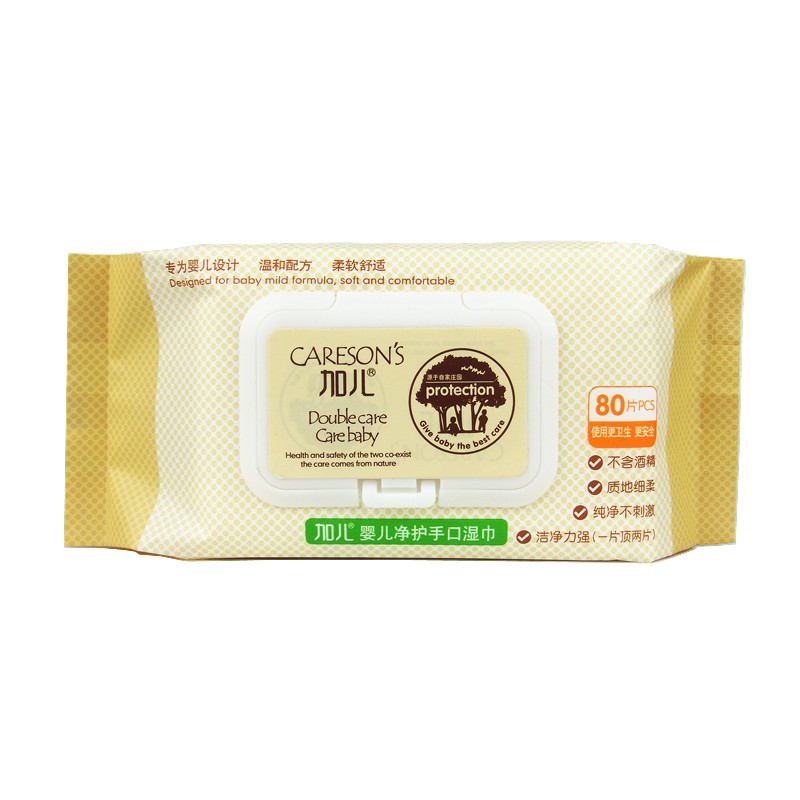 Khăn lau tay cho bé bằng giấy lau tay 80 bơm không cồn không gây khó chịu cho bé. giấy ăn