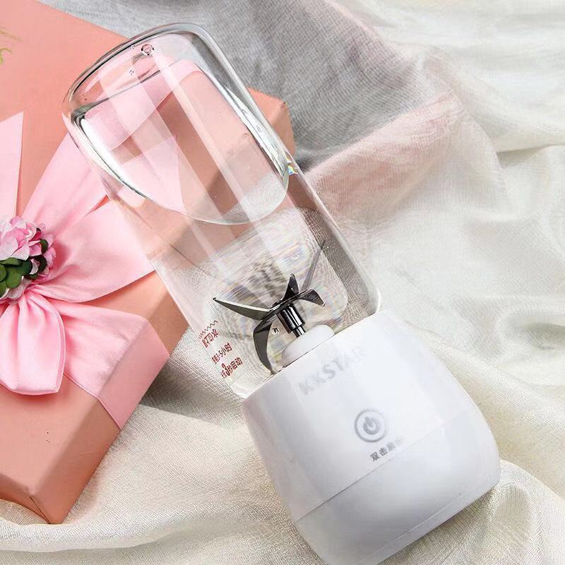 máy xay sinh tố kangaroo Lắc mạng đỏ nữ thần cốc thủy tinh đa chức năng có thể sạc lại máy ép trái cây mini điện máy nấu ăn trái cây 450ml - Máy ép trái cây máy ép trái cây