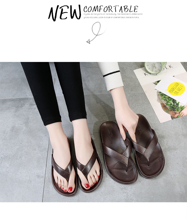 2018 dép mới người đàn ông mùa hè vài flip flops đơn giản thời trang phẳng nữ kéo pin chân bãi biển dép và dép nam dép nam cao cấp