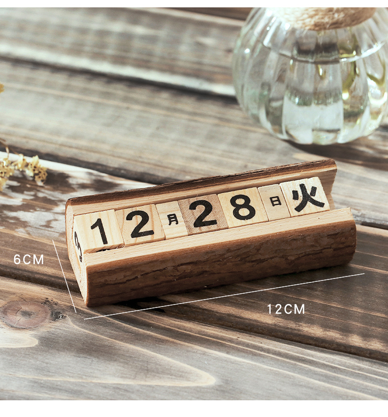 Gỗ sáng tạo retro lịch nhỏ chụp đạo cụ trang trí máy tính để bàn trang trí phòng ngủ phòng khách trang trí đạo cụ Mỹ đồ dcor quán cà phê