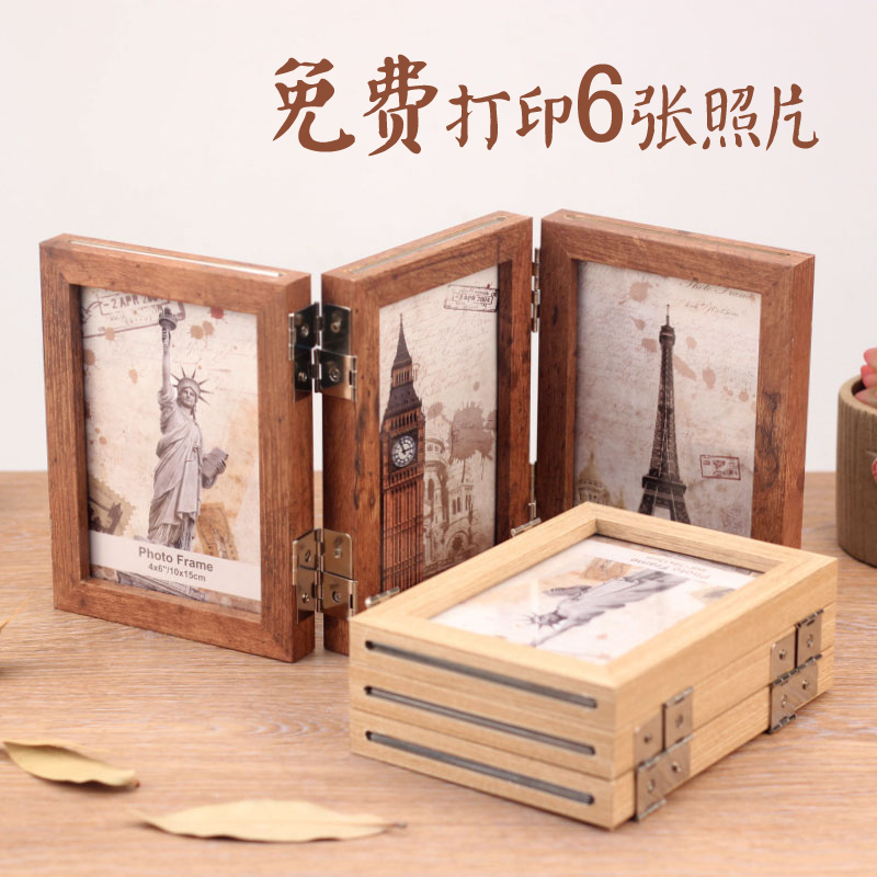Wooden Small Photo Frame Display Stand DIY Handmade Creative Foldable Double-Sided Vintage Ornament Set 6-Inch 7-Inch 8-Inch Photo Album 70% off Wooden Small Photo Frame Display Stand DIY Handmade Creative Foldable Double-Sided Vintage Ornament Set 6-Inch 7-Inch 8-Inch Photo Album 70% off