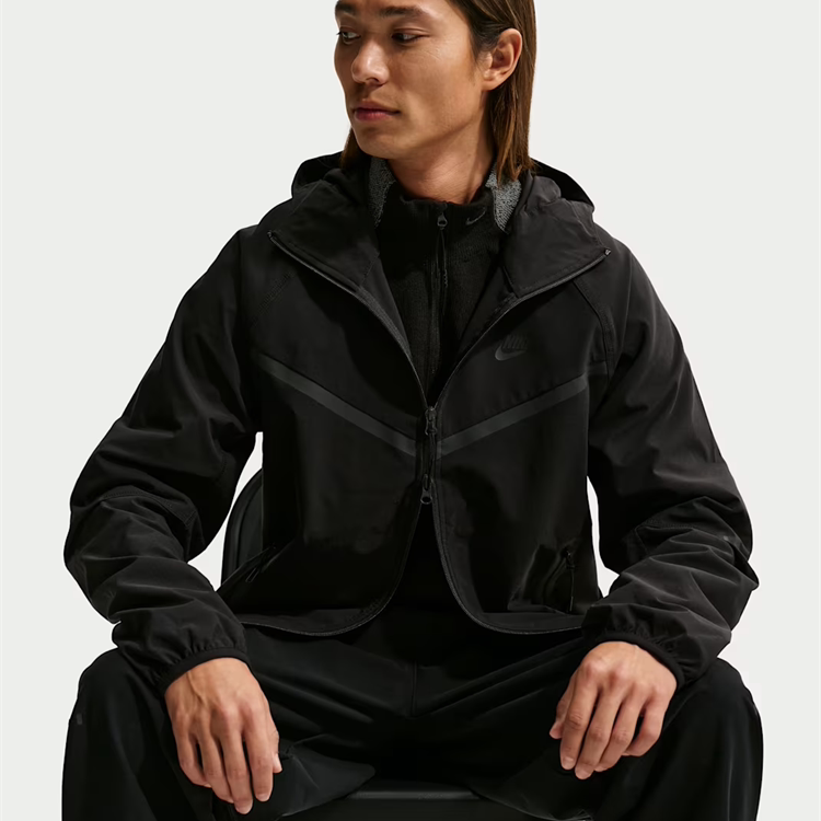 Nike Tech Men's Woven Sun Protection Zipper Hooded Trendy Casual Sports Jacket Hm7152-010 Nike Tech Men's Woven Sun Protection Zipper Hooded Trendy Casual Sports Jacket Hm7152-010