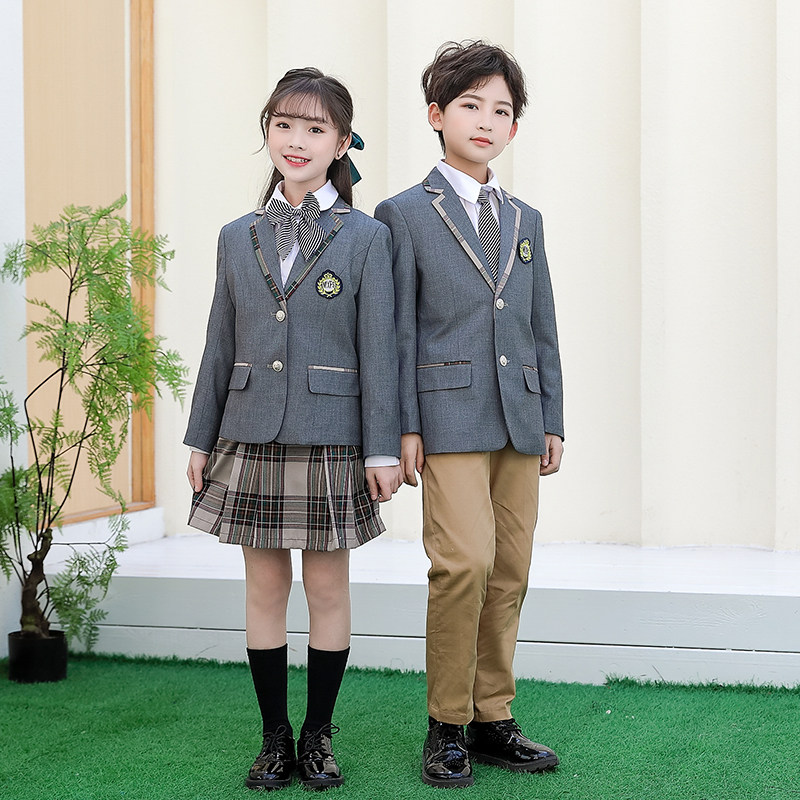 Male girl's fall small suit suit kindergarten garden suit Three sets of elementary school children's school uniforms Inn jacket