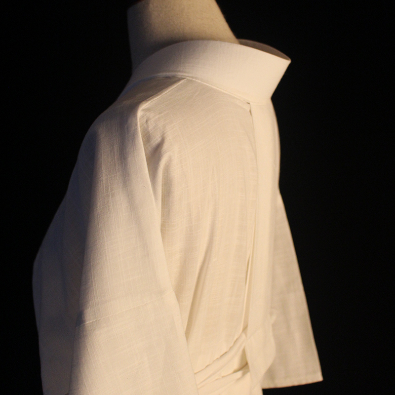Cotton Linen/Plain Cotton Japanese Kimono White Inner Layer Shirring Undershirt in Stock (Comes with Collar Insert) 125cm