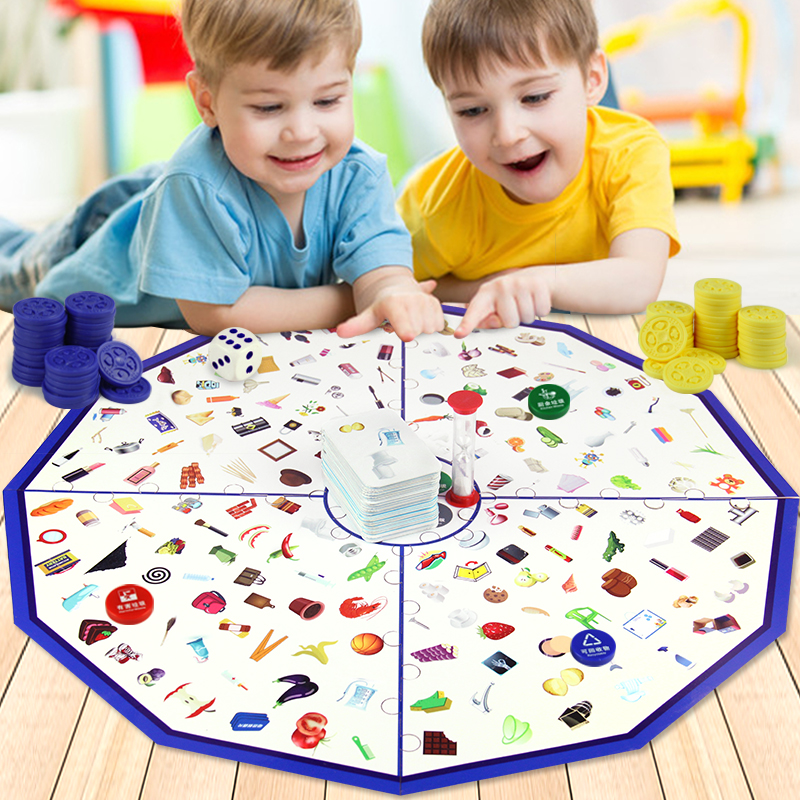 Garbage classification big battle table game small detective looking for pictures early to teach puzzle toys 5 kinds of play flying chess game