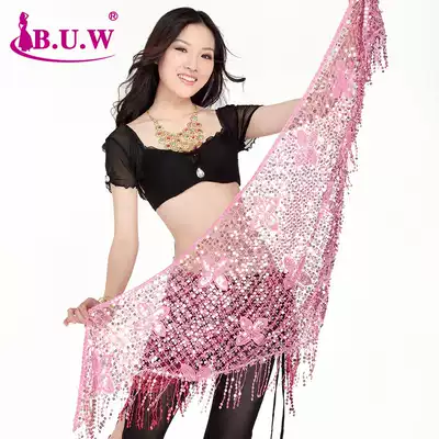 buw belly dance new Indian dance beginner waist sequins water soluble big triangle belt accessories 9860