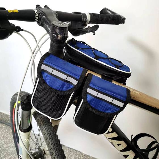 Bicycle bag waterproof front beam bag mountain bike tube bag riding road bike beam saddle bag balance bike hanging bag