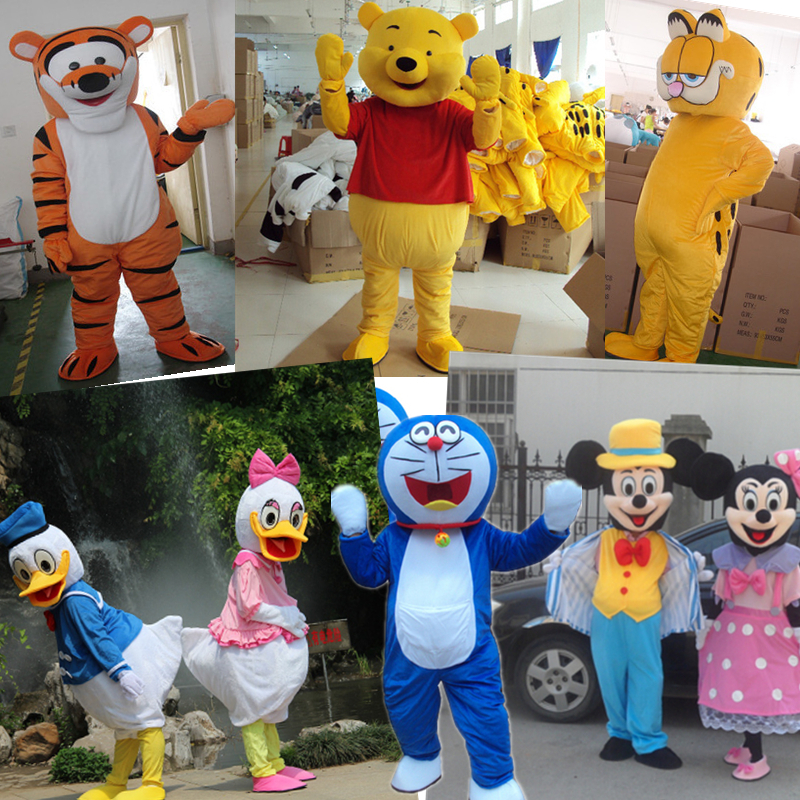 Jump Tiger Doll Doll Doll Mitch Mini Kung Fu Bear Ding Cat Walk Cartoon Puppet Costume Customized