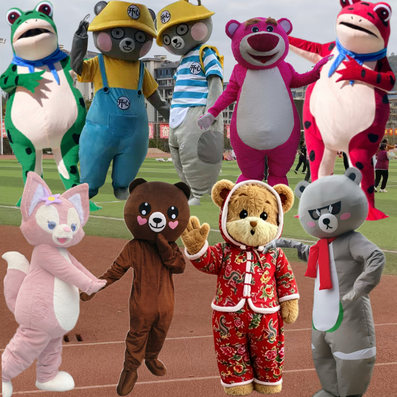 Internet-Famous Frog, Happy Bear, Cartoon Character Costume, Lina Bei, Bo Bo Bear, Tiran Bear, Plush Costume, Inflatable Strawberry Bear Internet-Famous Frog, Happy Bear, Cartoon Character Costume, Lina Bei, Bo Bo Bear, Tiran Bear, Plush Costume, Inflatable Strawberry Bear