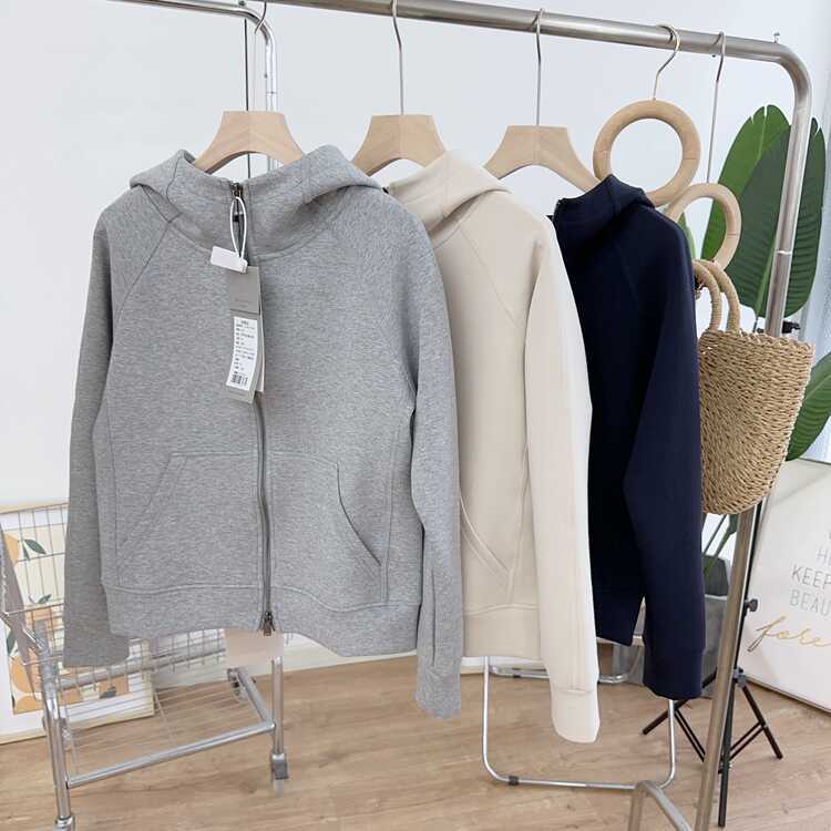Gray Jacket for Women, Spring and Autumn 2026 New Style, Hooded Sweatshirt, Petite Cardigan, Loose Fit, Sporty Short Top
