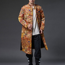 Winter China Wind Youth Chaofu Mens clothing clip cotton warm to the cardiovert cotton padded jacket Chinese style collar long cotton jacket jacket