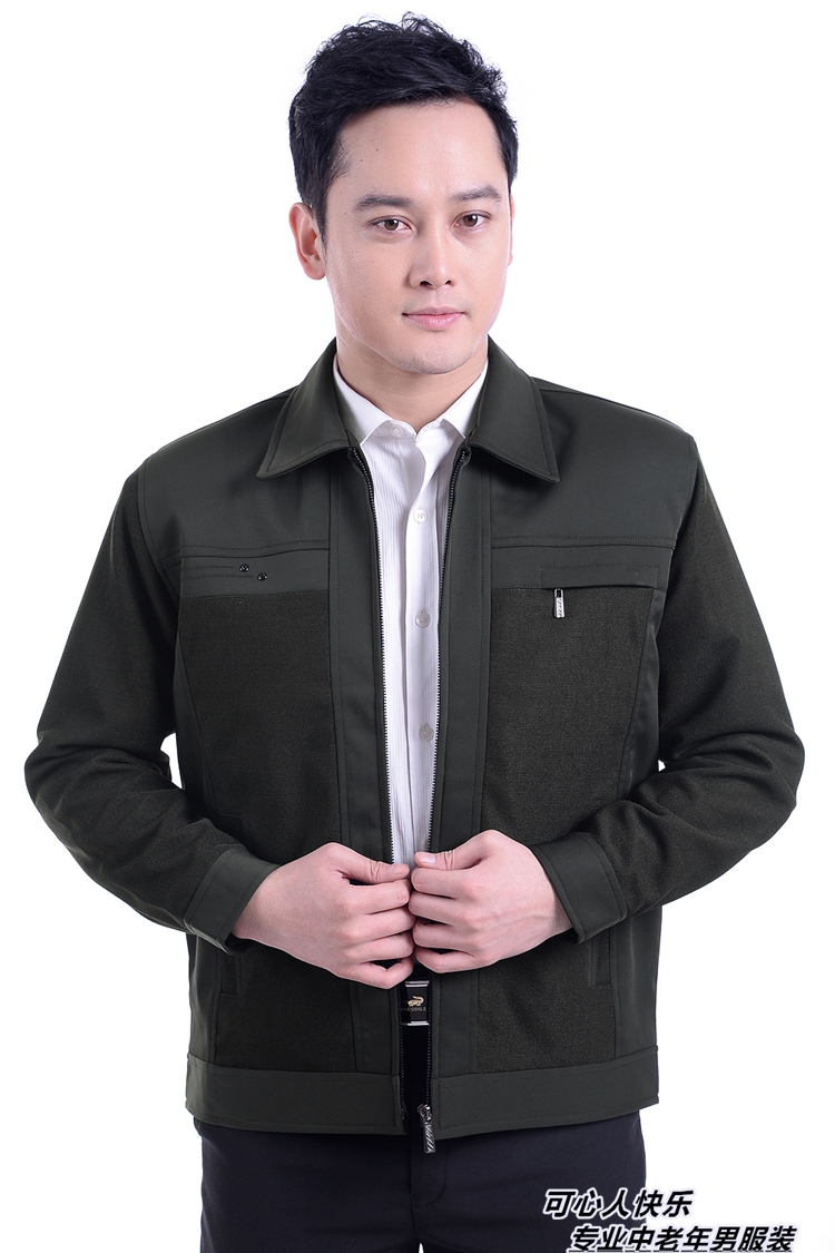 Đặc biệt cung cấp áo khoác nam trung niên áo khoác ve áo giản dị áo khoác cỡ lớn cho nam trung niên mùa xuân và mùa thu áo khoác nam trung niên