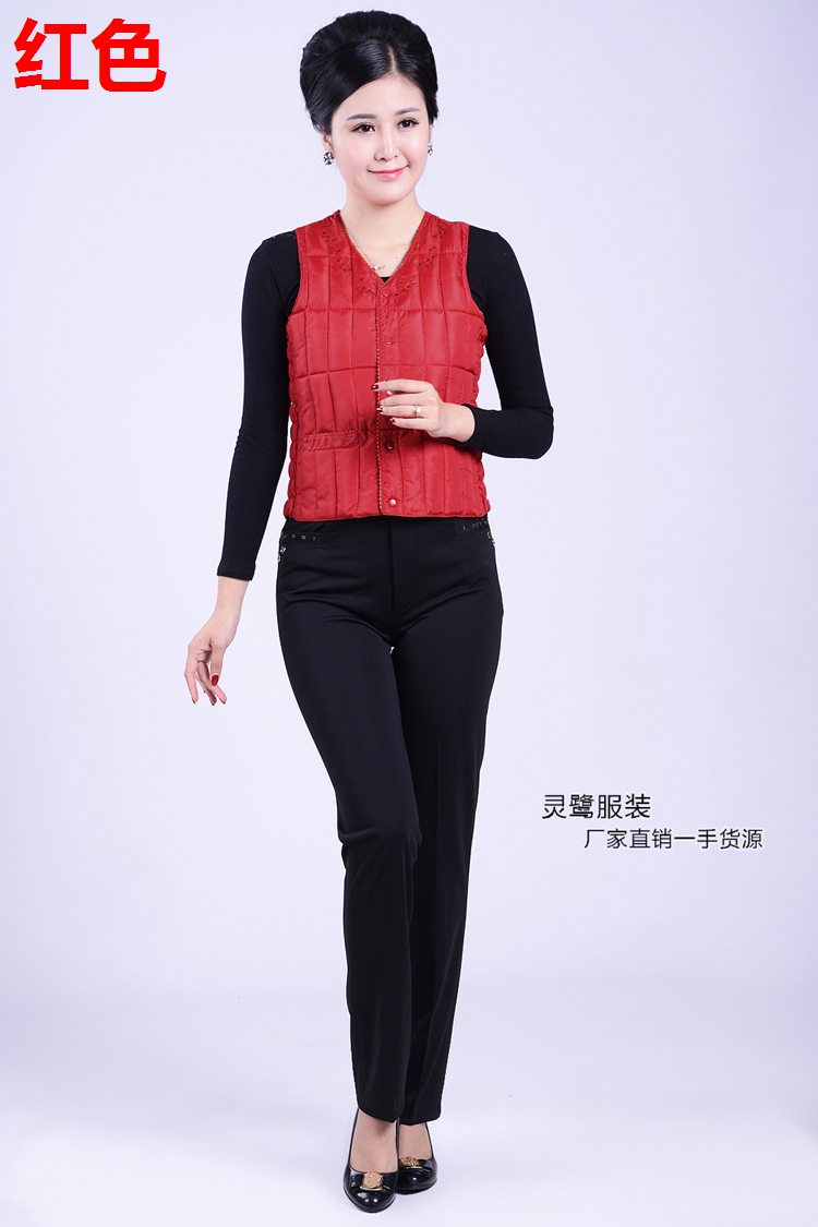Áo vest nữ trung và cũ cotton vest mùa xuân và mùa thu vest nữ xuống cotton vest mẹ đầm gần vest nhỏ ấm áp áo kiểu nữ đẹp tuổi 40