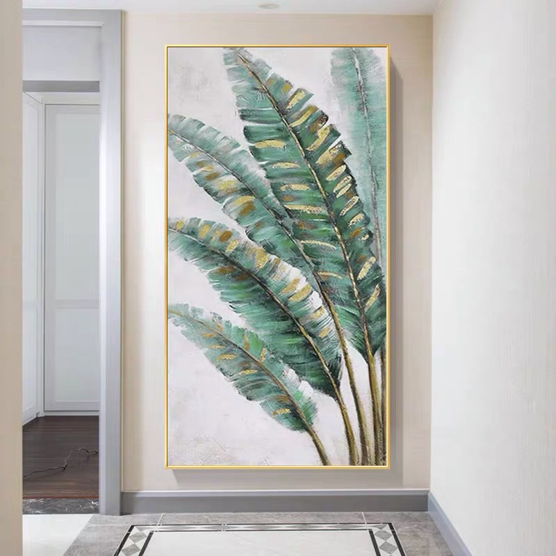 Modern minimalist light luxury entry porch decorative painting at the end of the corridor hanging painting vertical version aisle muralist Daye Da
