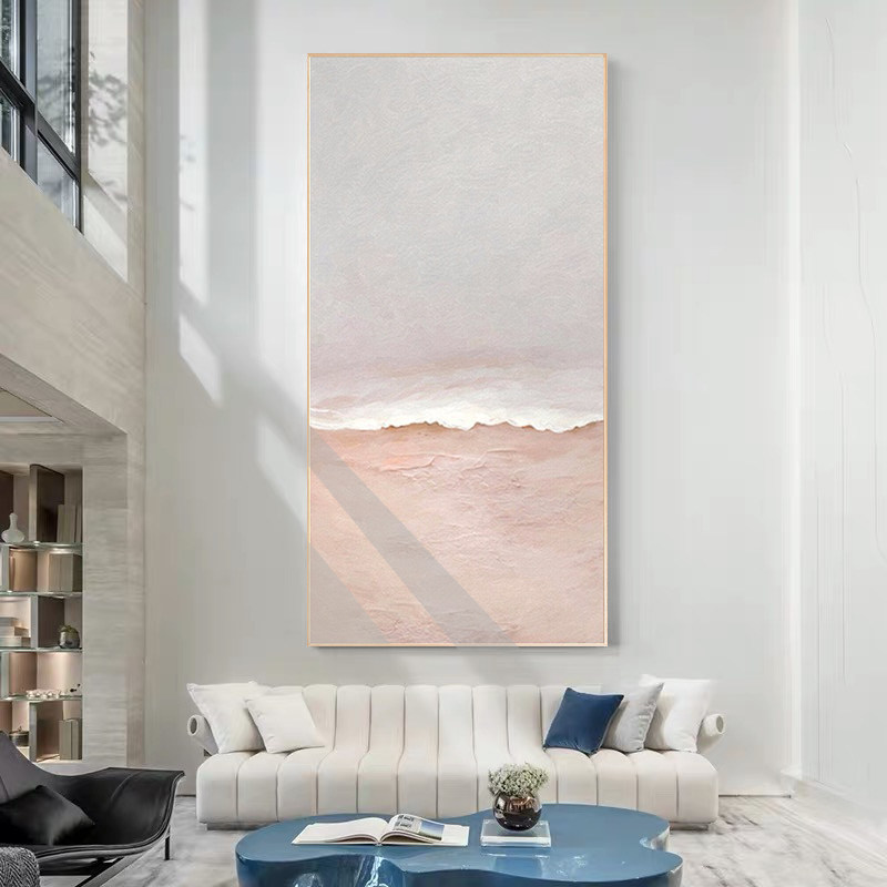 Modern minimalist porch decoration painting vertical version corridor aisle hanging painting Morandi staircase mural abstract hand-painted oil painting
